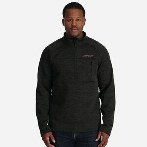 NEW - Mens SPYDER Encore Half Zip BLACK Fleece Sweater LARGE